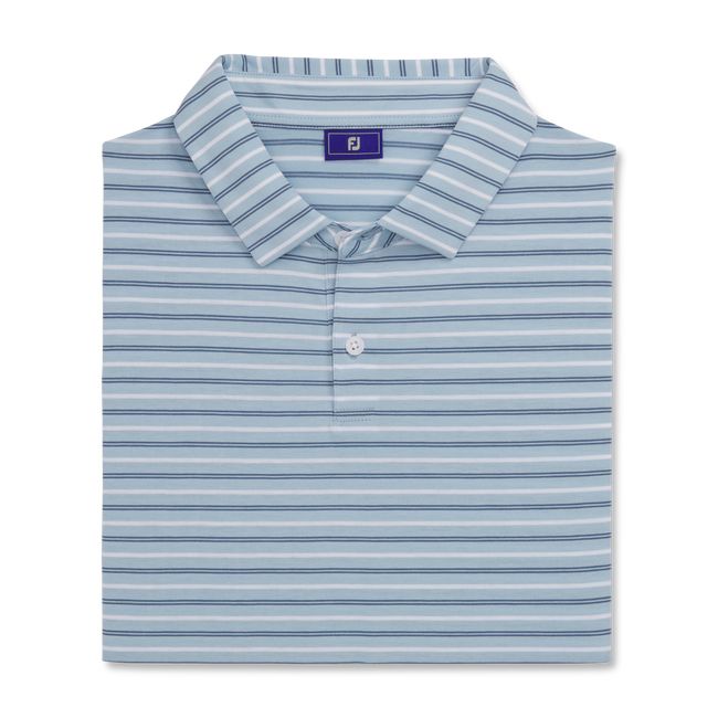 Camisas Footjoy Atléticos Fit Multi-Stripe Jersey Hombre Azules | RAXMJFC-81