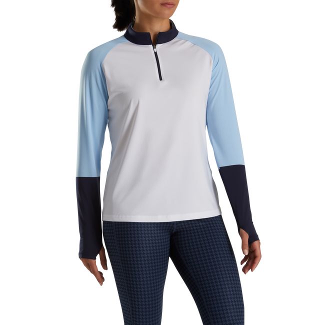 Camisas Footjoy Micro Stripe Sun Protection Mujer Blancas Azules | CXDRHGP-42