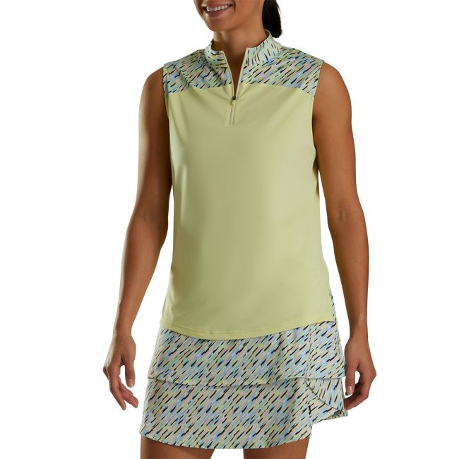 Camisas Footjoy Sin Manga Color Block Mujer Amarillo | YSWLNMR-15