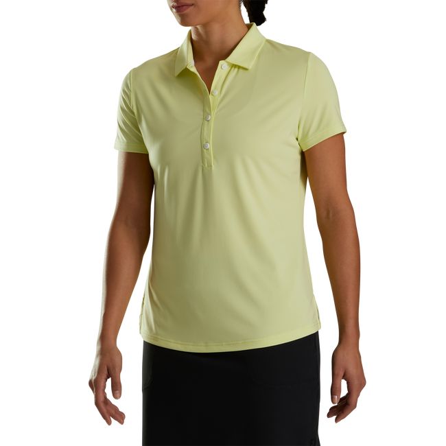 Camisas Footjoy Solid Lisle Self Collar Mujer Amarillo | MJZEQSD-92