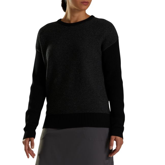 Suéteres Footjoy Crewneck Mujer Negras | OZXVICM-47