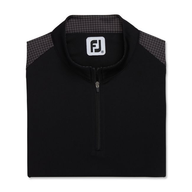 Camisas Footjoy 1/4 Zip Houndstooth Trim Mujer Negras | KVDZXWL-16