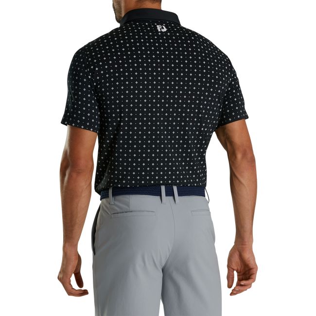 Camisas Footjoy Atléticos Fit Deco Print Self Collar Hombre Negras | LJGBPUZ-69