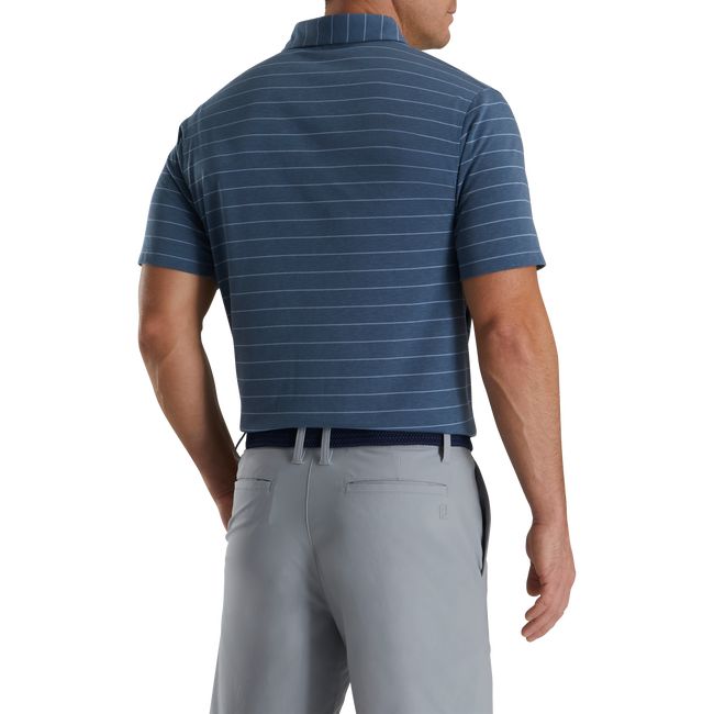 Camisas Footjoy Atléticos Fit Open Stripe Jersey Self Collar Hombre Azul Real | KYPWHAE-05