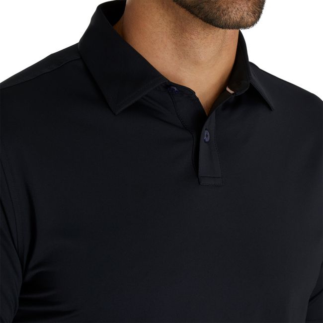 Camisas Footjoy Atléticos Fit Solid Lisle Self Collar Hombre Negras | KQOXUCD-71