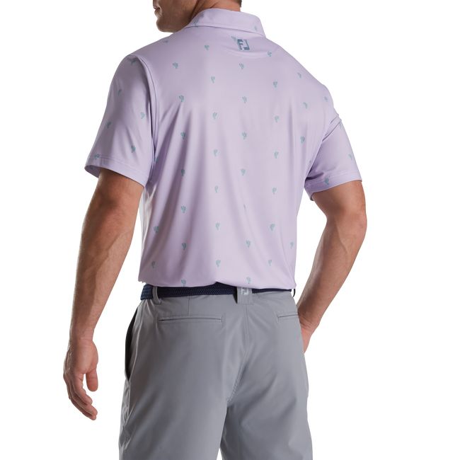 Camisas Footjoy Cactus Print Lisle Self Collar Hombre Moradas | RJMEQGK-15