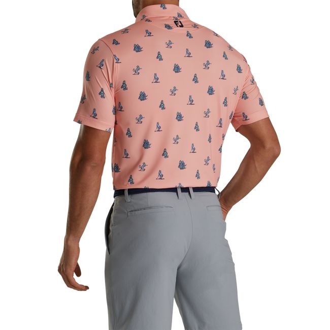 Camisas Footjoy Coyote Print Lisle Self Collar  Hombre Rosas | OEYVXKC-70