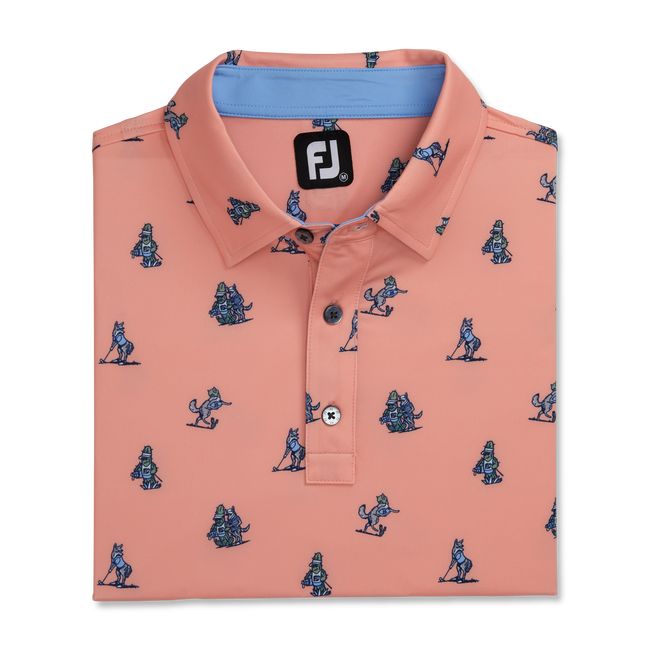 Camisas Footjoy Coyote Print Lisle Self Collar  Hombre Rosas | OEYVXKC-70