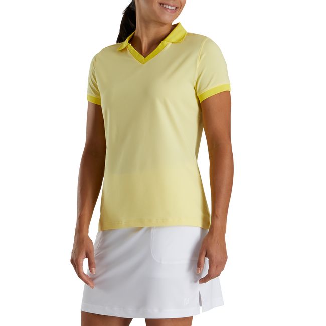 Camisas Footjoy End On End Open Collar Mujer Amarillo | NOJBGZU-82