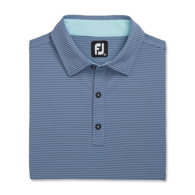 Camisas Footjoy Feeder Stripe Mix Stretch Pique Self Collar Hombre Azules | NQIJOHP-85