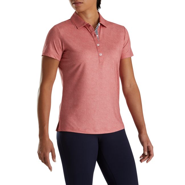 Camisas Footjoy Heather Lisle Self Collar Mujer Rojas | OBYNCQU-12