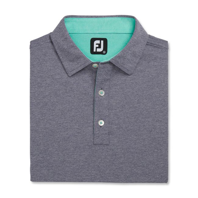 Camisas Footjoy Heather Stretch Pique Solid Self Collar Hombre Gris | PJYCXEQ-27