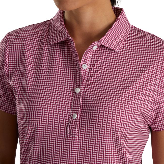 Camisas Footjoy Houndstooth Lisle Mujer Rosas | ZAGRIBC-13