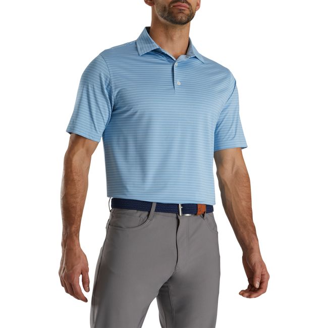 Camisas Footjoy Lisle Classic Pencil Stripe Hombre Azules | XCMLZBY-03