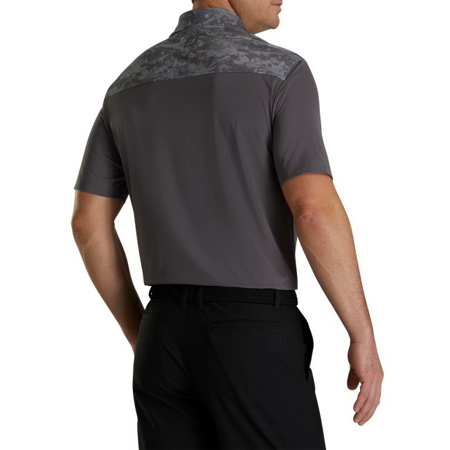 Camisas Footjoy Lisle Cloud Camo Trim Self Collar Hombre Gris Oscuro | ERNKMFB-83