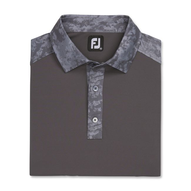 Camisas Footjoy Lisle Cloud Camo Trim Self Collar Hombre Gris Oscuro | ERNKMFB-83