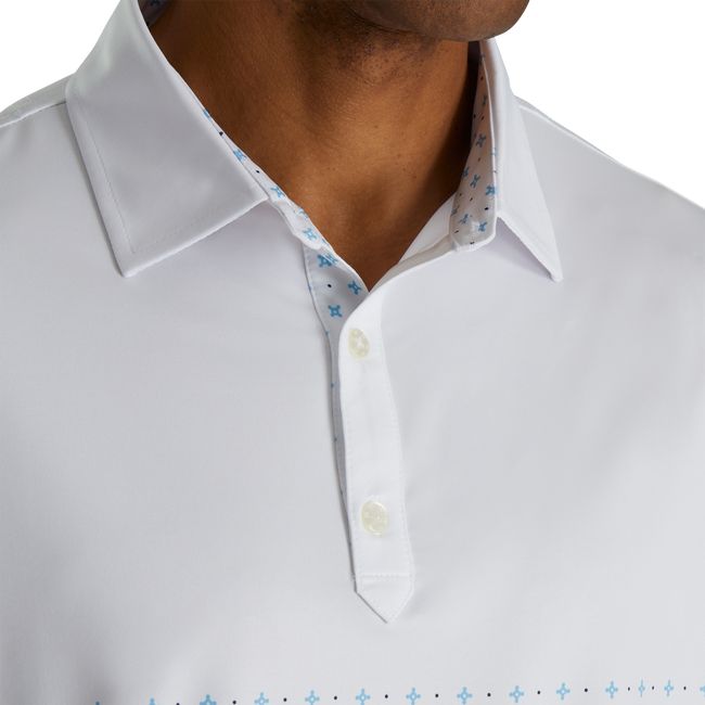 Camisas Footjoy Lisle Engineered Foulard Self Collar Hombre Blancas | OVWILDT-29