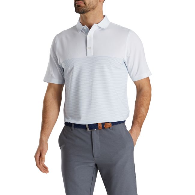 Camisas Footjoy Lisle Engineered Pin Stripe Self Collar Hombre Blancas | FEKASZI-97