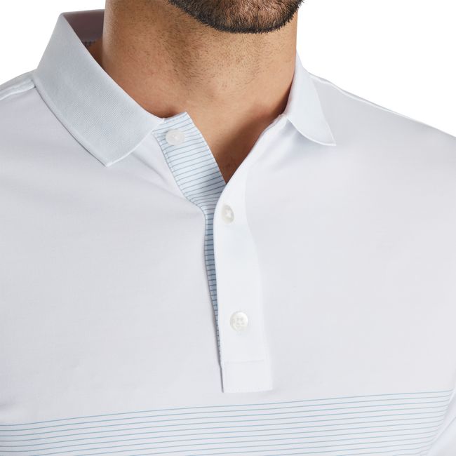 Camisas Footjoy Lisle Engineered Pin Stripe Self Collar Hombre Blancas | FEKASZI-97