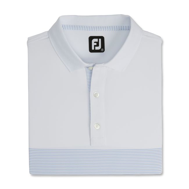 Camisas Footjoy Lisle Engineered Pin Stripe Self Collar Hombre Blancas | FEKASZI-97