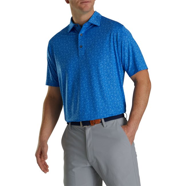 Camisas Footjoy Painted Floral Lisle Self Collar Hombre Azules | SBUYLAV-75