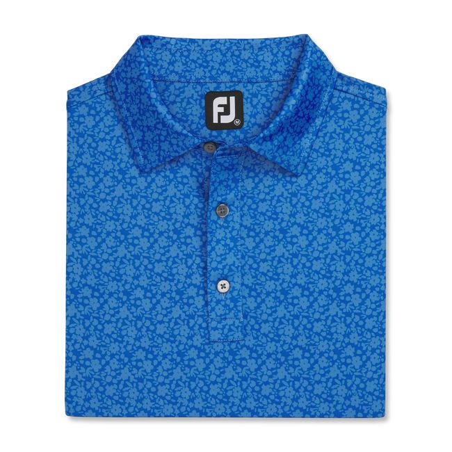 Camisas Footjoy Painted Floral Lisle Self Collar Hombre Azules | SBUYLAV-75