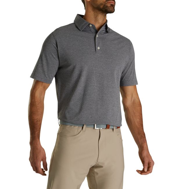 Camisas Footjoy Performance Stretch Pique Solid Self Collar Hombre Gris | AZRFBXW-26