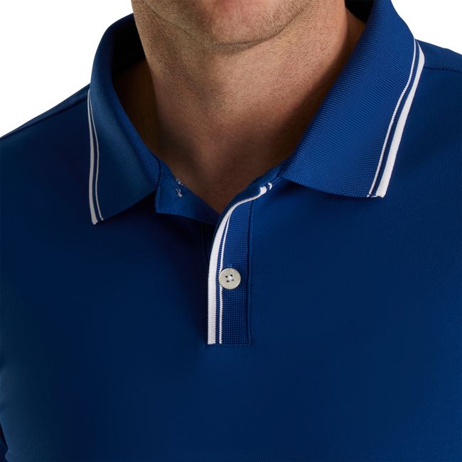 Camisas Footjoy Pique Ligeros Sun Protection Knit Collar Hombre Azules Oscuro | CBWAINP-59