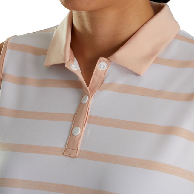 Camisas Footjoy Sin Manga Spacedye Stripe Mujer Blancas | ZSGFDEM-29