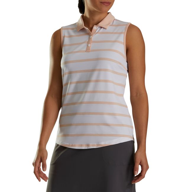 Camisas Footjoy Sin Manga Spacedye Stripe Mujer Blancas | ZSGFDEM-29