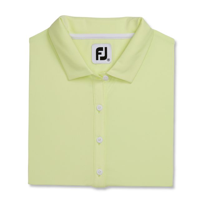 Camisas Footjoy Solid Lisle Self Collar Mujer Amarillo | MJZEQSD-92