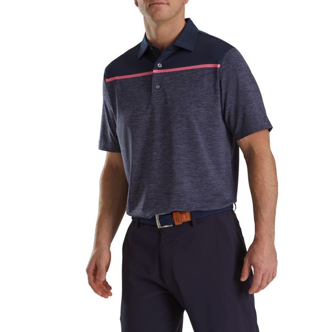 Camisas Footjoy Spacedye Block Lisle Self Collar Hombre Azul Marino | IJAXKCS-73