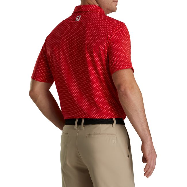 Camisas Footjoy Stretch Lisle Dot Print Self Collar Hombre Rojas | SCZDEGU-09