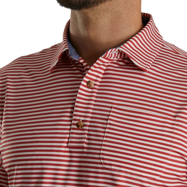 Camisas Footjoy Stripe Full Dull Self Collar Hombre Rosas | QBSMCDL-08