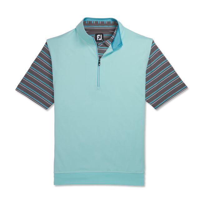 Chalecos Footjoy Half-Zip Jersey Hombre Turquesa | TLXJINC-54