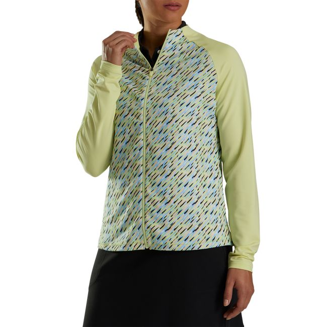 Chaquetas Footjoy Full-Zip Printed Mid-Layer Mujer Amarillo | DQBVCUH-73