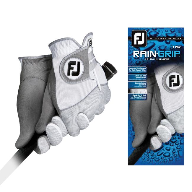 Guantes De Golf Footjoy Raingrip Pair Hombre Blancas Gris | PHDTGAE-45