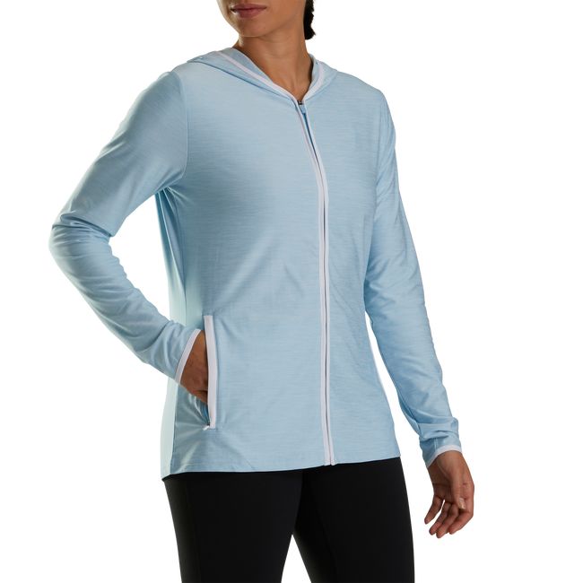 Hoodie Footjoy Full-Zip Spacedye Mujer Azules | TIONFQD-09