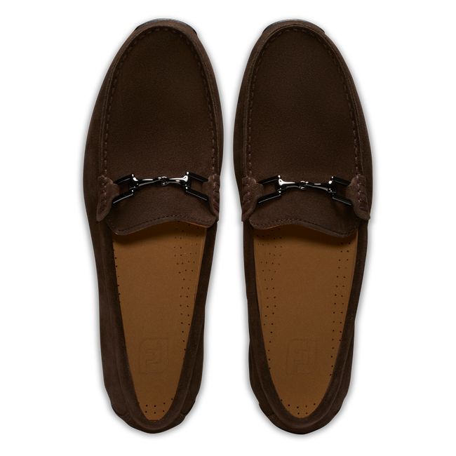 Loafers Footjoy Club Casuals Gamuza Hombre Chocolate | GIOXJZU-96