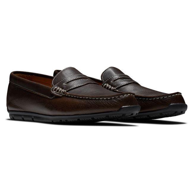 Loafers Footjoy Club Casuals Penny Hombre Chocolate | EBMQPTO-30