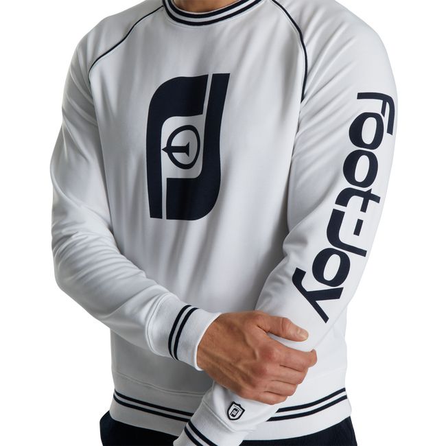 Sudaderas Footjoy French Terry Raglan Crewneck Hombre Blancas | VNAFWDQ-12