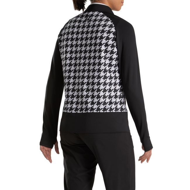 Sudaderas Footjoy Full-Zip Houndstooth Print Mid-Layer Mujer Negras | YLMSGWA-98