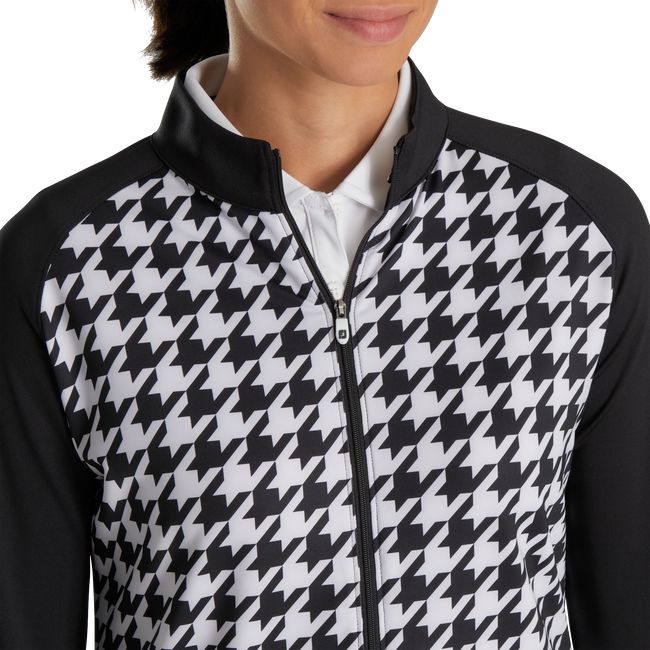 Sudaderas Footjoy Full-Zip Houndstooth Print Mid-Layer Mujer Negras | YLMSGWA-98