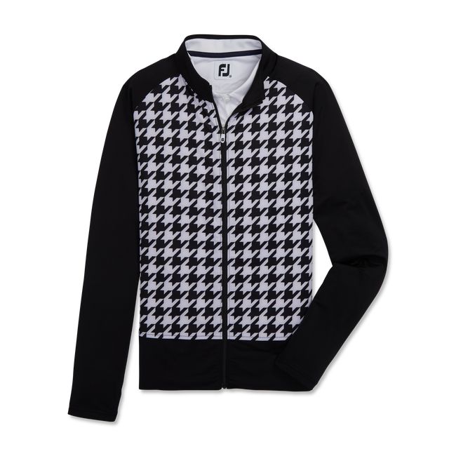 Sudaderas Footjoy Full-Zip Houndstooth Print Mid-Layer Mujer Negras | YLMSGWA-98