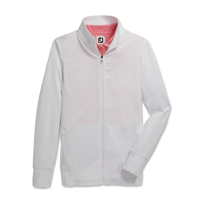 Sudaderas Footjoy Full-Zip Panel Pocket Mid Layer Mujer Blancas | YABCMZD-40