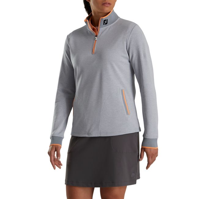 Sudaderas Footjoy Half-Zip Fleece Back Pique Mid-Layer Mujer Gris | VZUOFQK-91