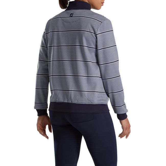 Sudaderas Footjoy Half-Zip Houndstooth Print Mid-Layer Mujer Azul Marino | ZWNITUV-56