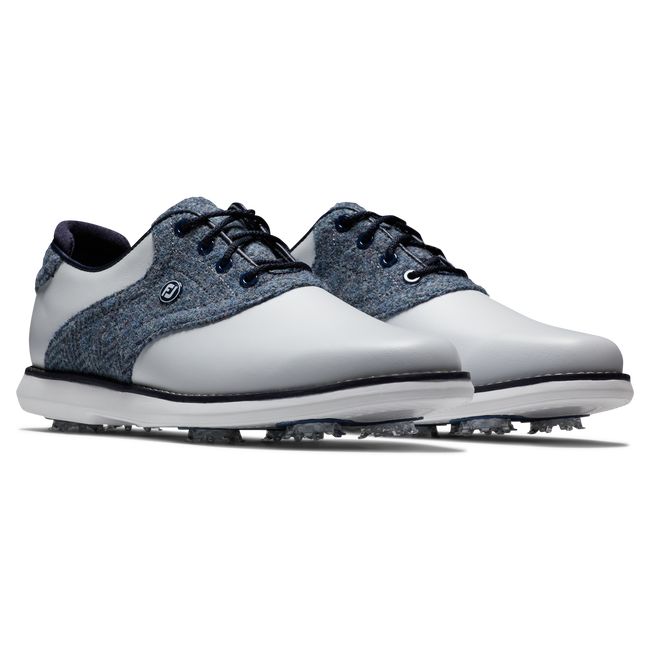 Zapatos Golf Con Pinchos Footjoy Lewis Traditions Mujer Blancas Azules | ZSBXNDY-65