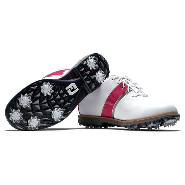 Zapatos Golf Con Pinchos Footjoy MyJoys Premiere Series - Traditional Mujer Blancas Fucsia | SDUMCKZ-49