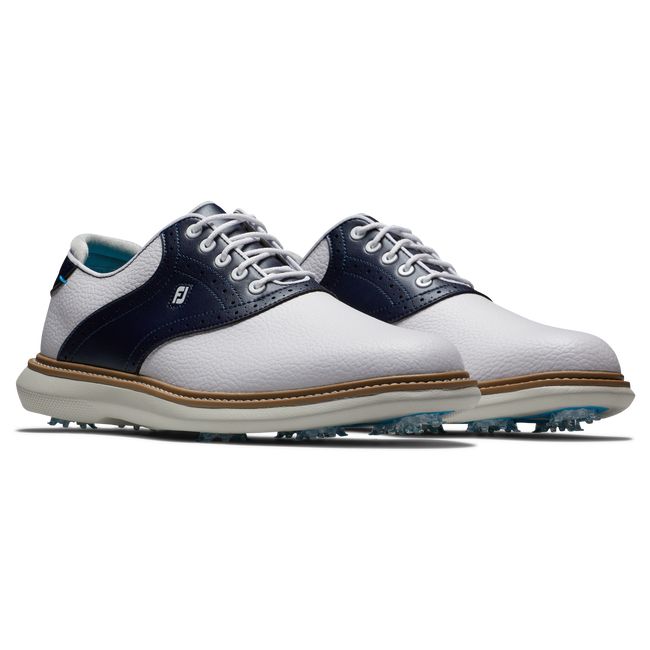 Zapatos Golf Con Pinchos Footjoy Traditionally Hombre Blancas Azul Marino | AYZKLIW-50